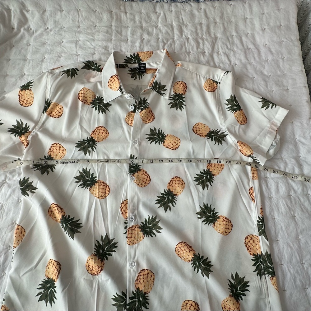 SHEIN White Pineapple Print Casual Shirt - Picture 4 of 5